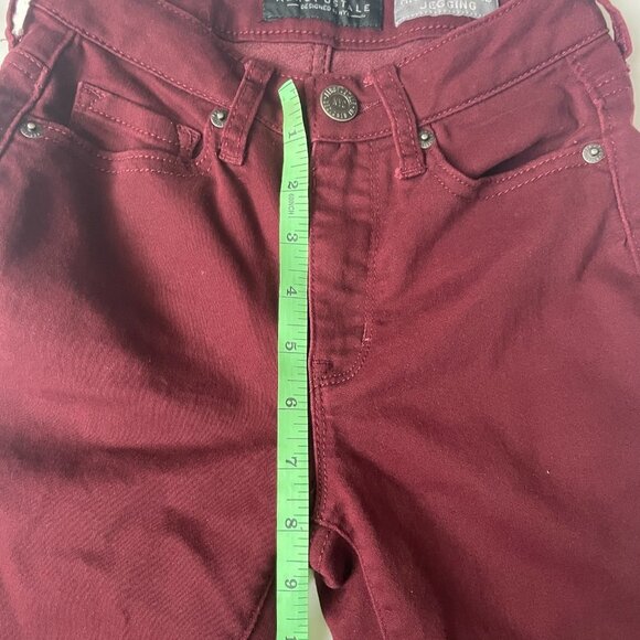 Aeropostale Womens 000 Burgundy‎ High Waisted Jegging - Picture 4 of 11